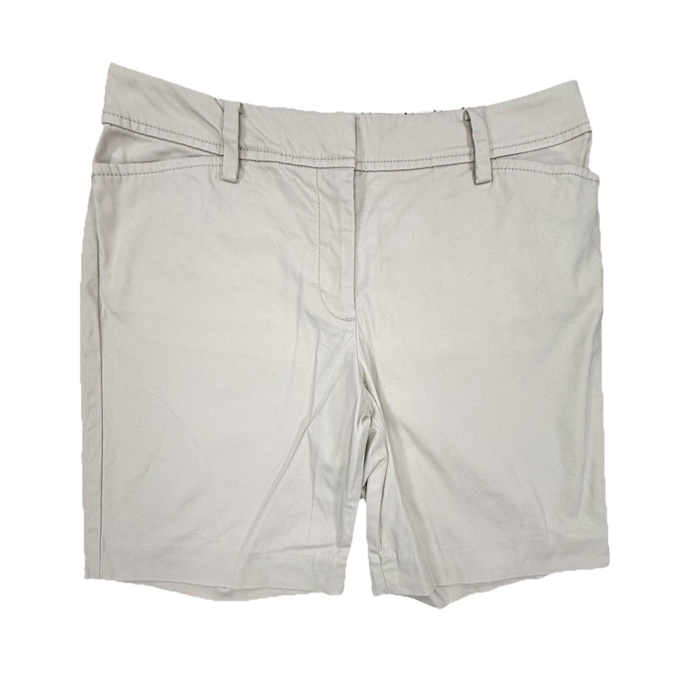 Talbots Shorts Womens 6P Petite Tan Cotton Blend Perfect Stretch Flat Front